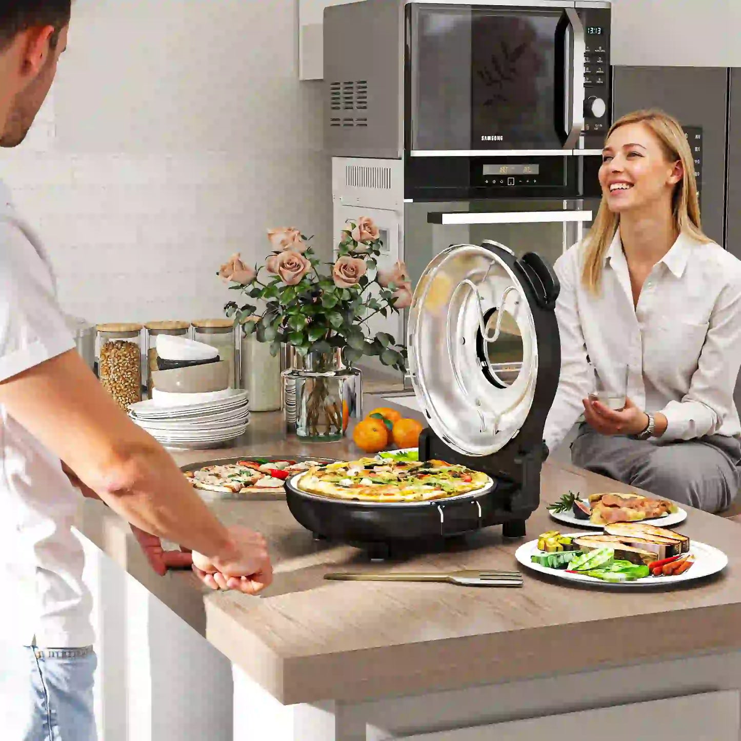 HOMCOM 1200W Electric Pizza Oven