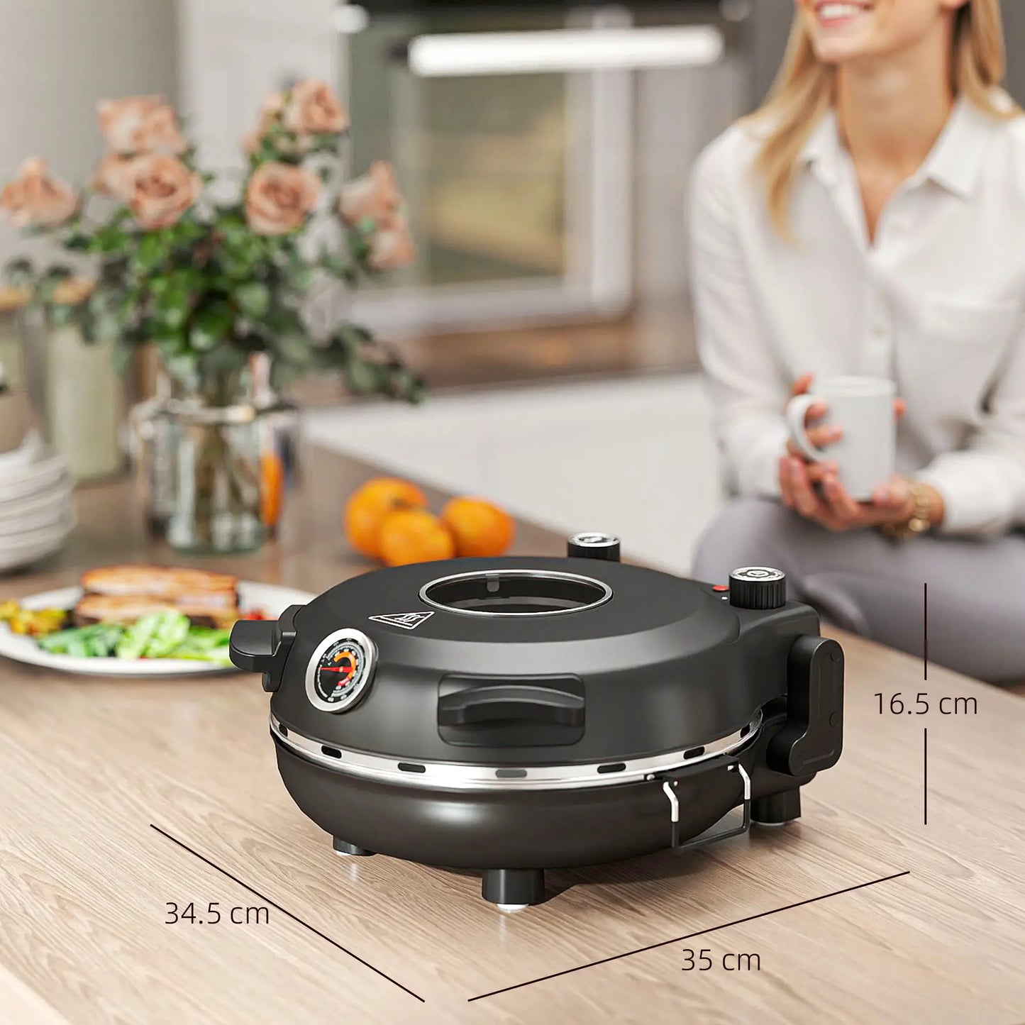 HOMCOM 1200W Electric Pizza Oven