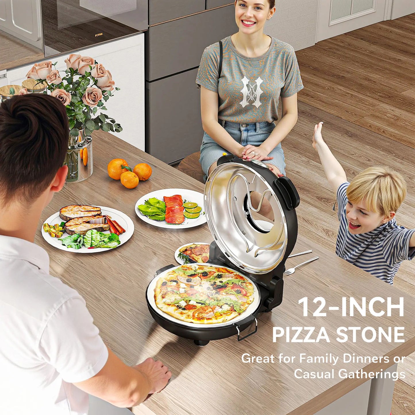 HOMCOM 1200W Electric Pizza Oven