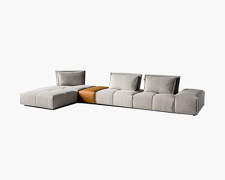 L-Shaped Sectional Two Seater/ Three Seater Sofa, Linen-DC Concept-DC Concept