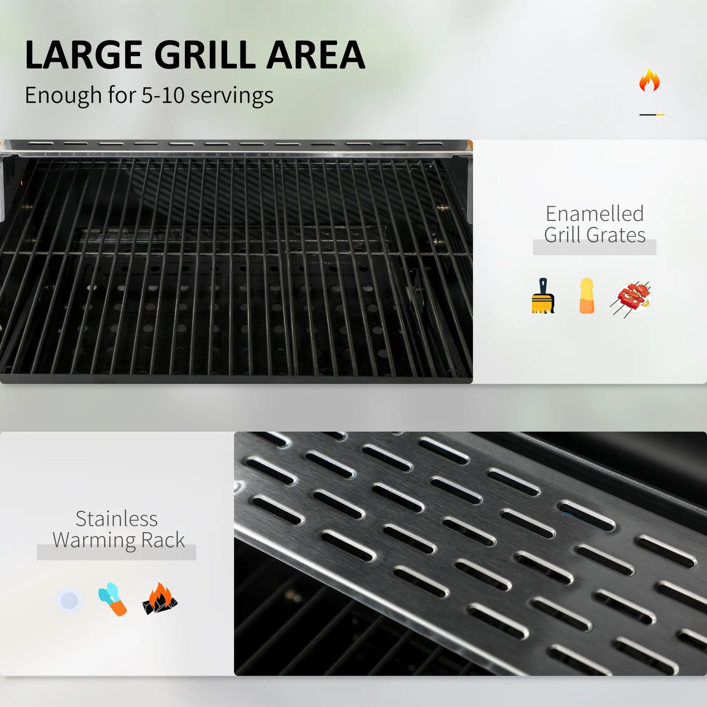 Outsunny Adjustable Charcoal Pan BBQ