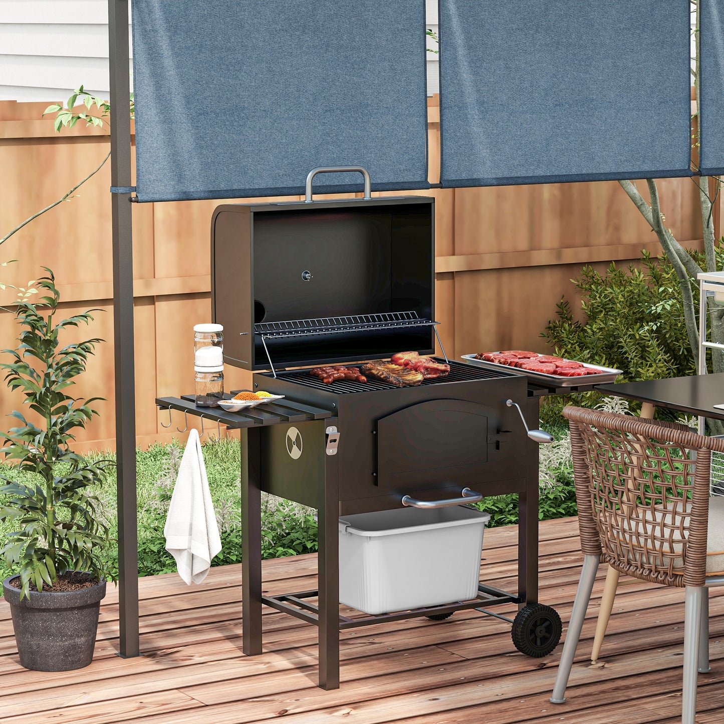 Outsunny Charcoal BBQ Grill and Smoker