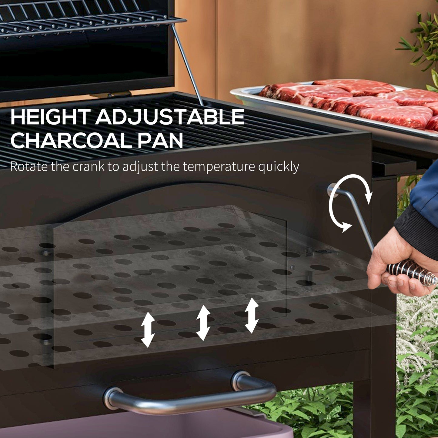 Outsunny Charcoal BBQ Grill and Smoker