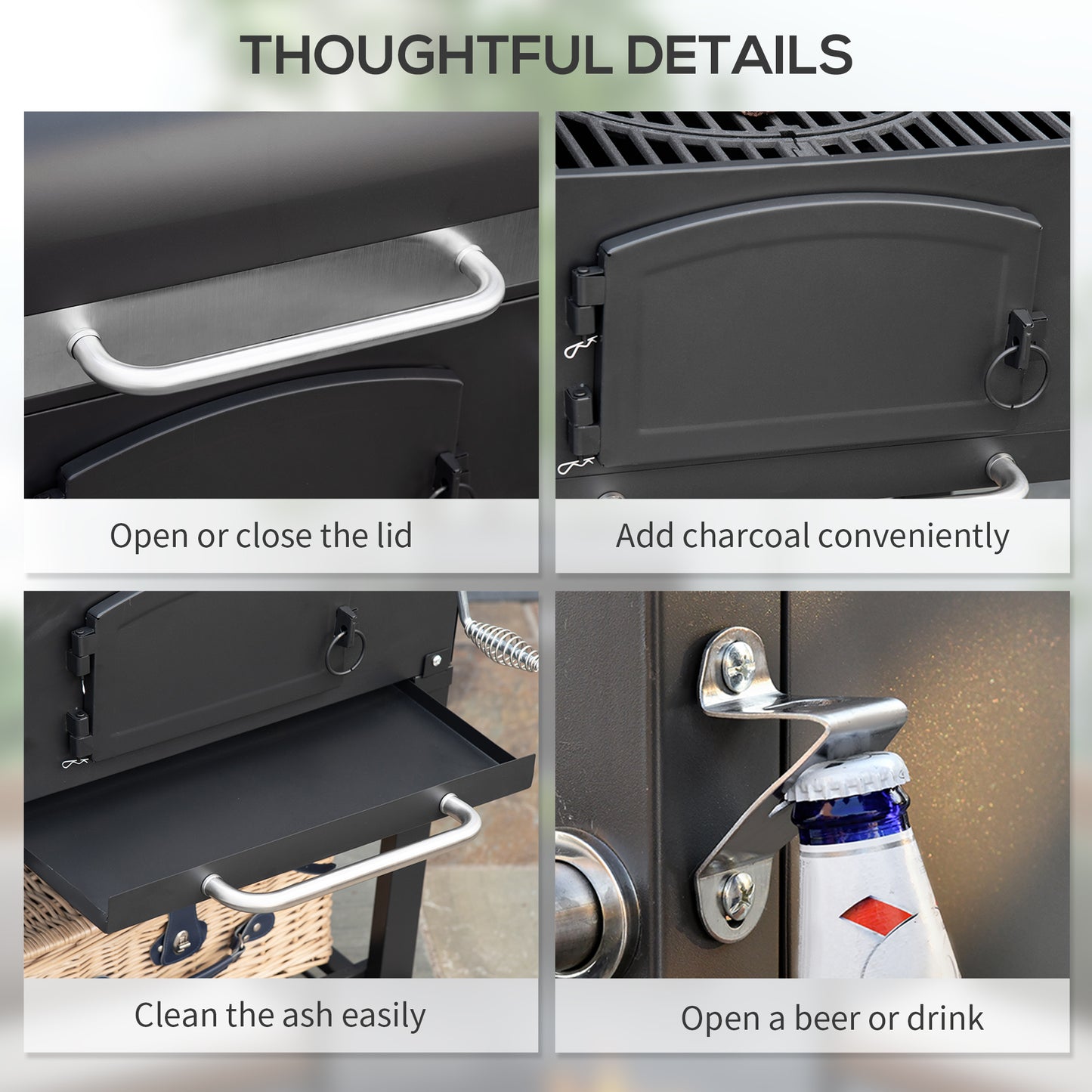 Outsunny Charcoal BBQ Grill and Smoker