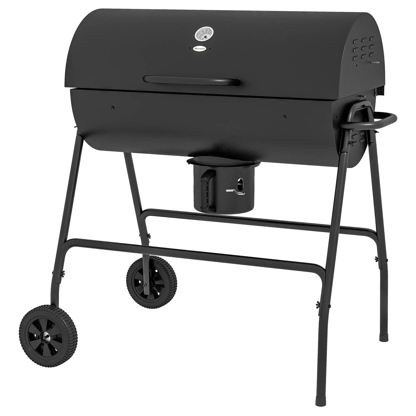 Outsunny Steel Barrel Charcoal BBQ