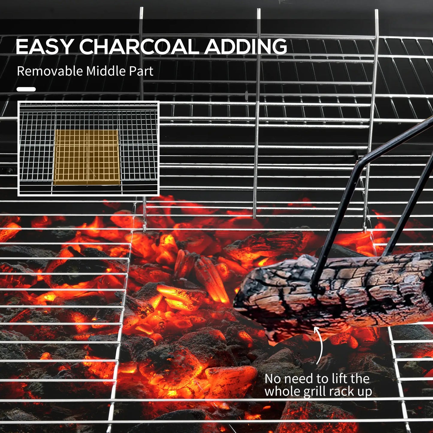 Outsunny Steel Barrel Charcoal BBQ