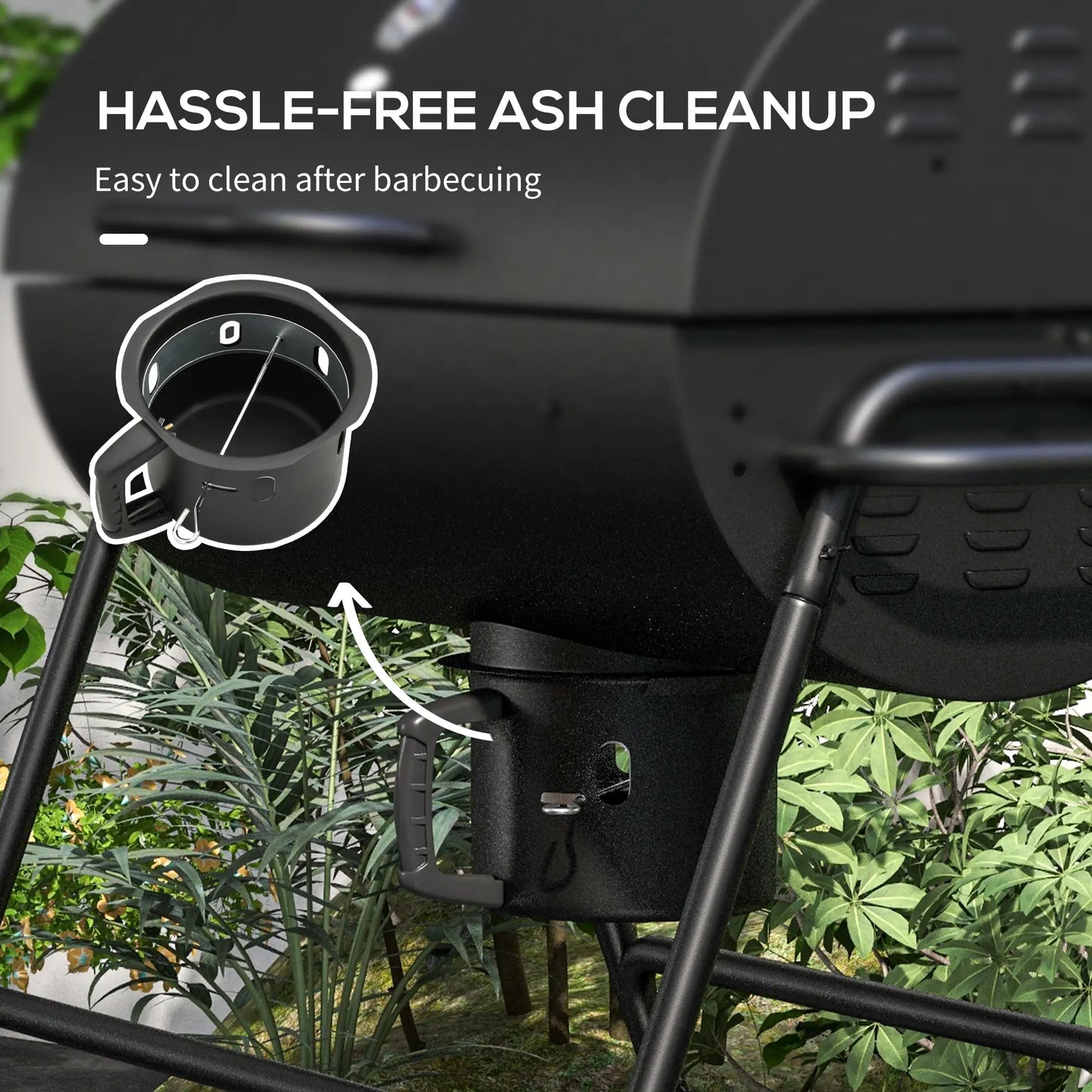 Outsunny Steel Barrel Charcoal BBQ