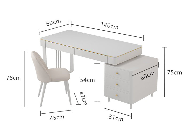 Elmer Office Desk, Sintered Stone| DC Concept