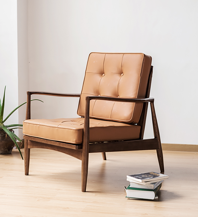 Classic C02 Armchair, Green Leather & Wood, Clearance| DC Concept