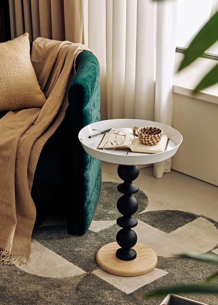 Cosmo Round Side Table With Gold Tray| DC Concept