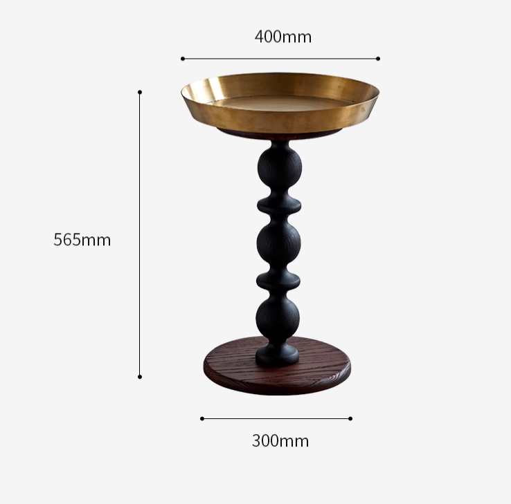 Cosmo Round Side Table With Gold Tray| DC Concept