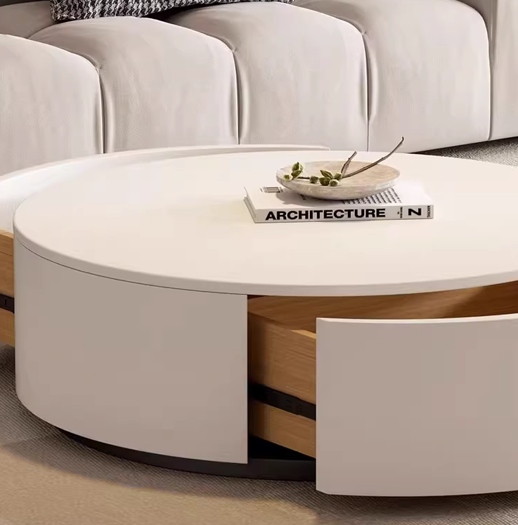 Aria Marble Coffee Table Set, WIth a Mini Stool| DC Concept