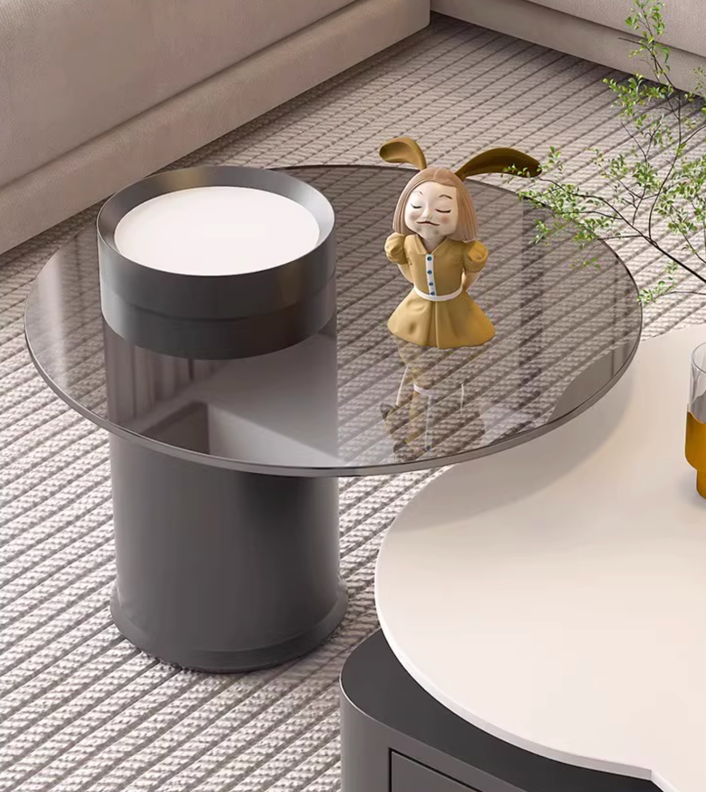 Aroma Flower Nesting Coffee Table, White Top| DC Concept