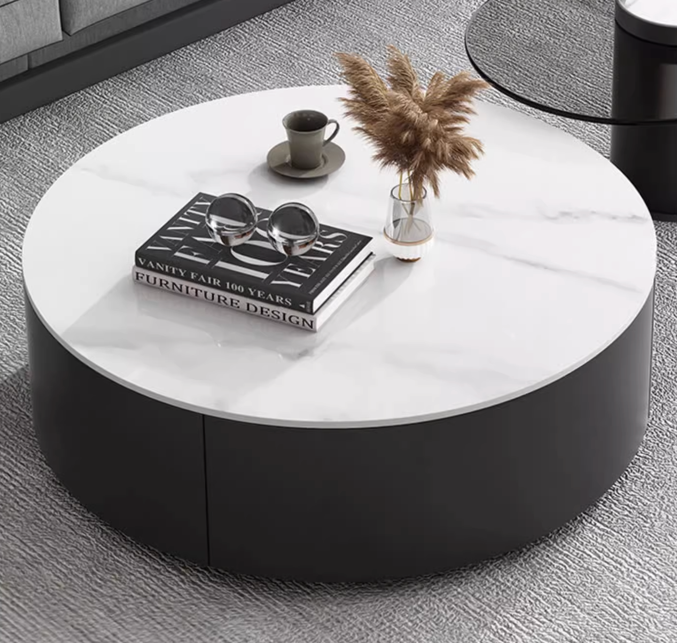 Mosaic Round Nesting Coffee Table Set With Seat Pad| DC Concept