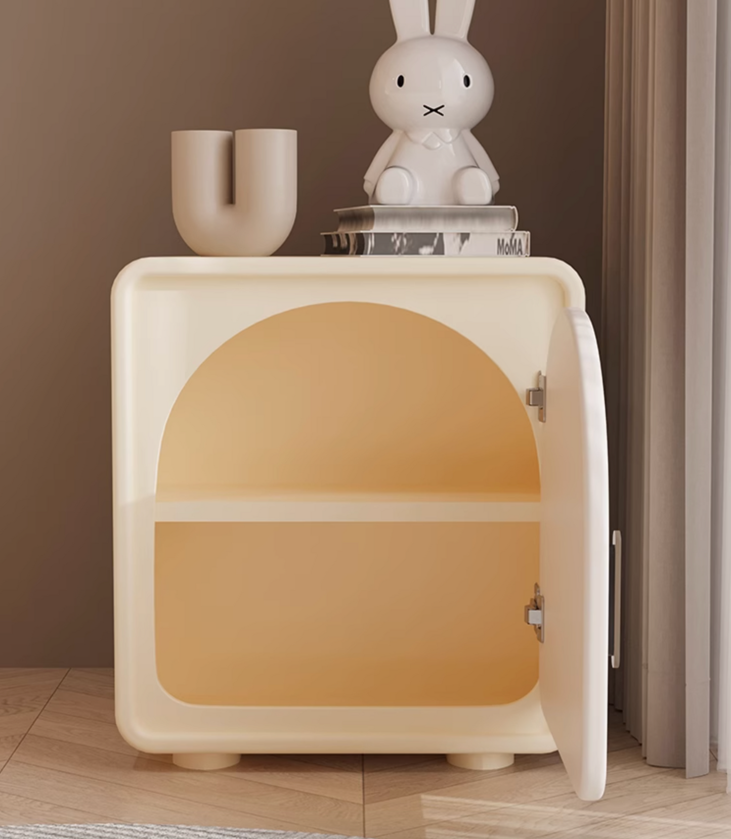 Sunset Serenade Bedside Table, White| DC Concept