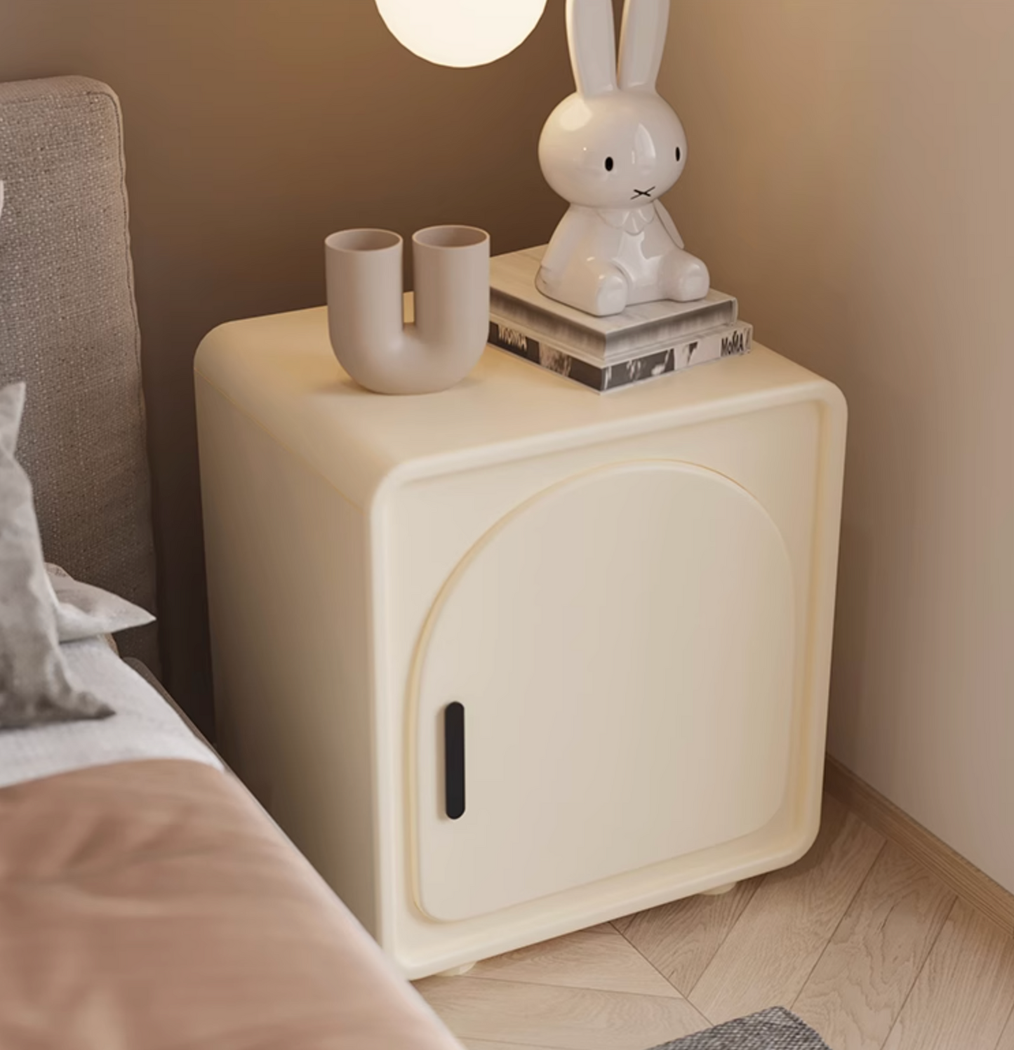 Sunset Serenade Bedside Table, White| DC Concept