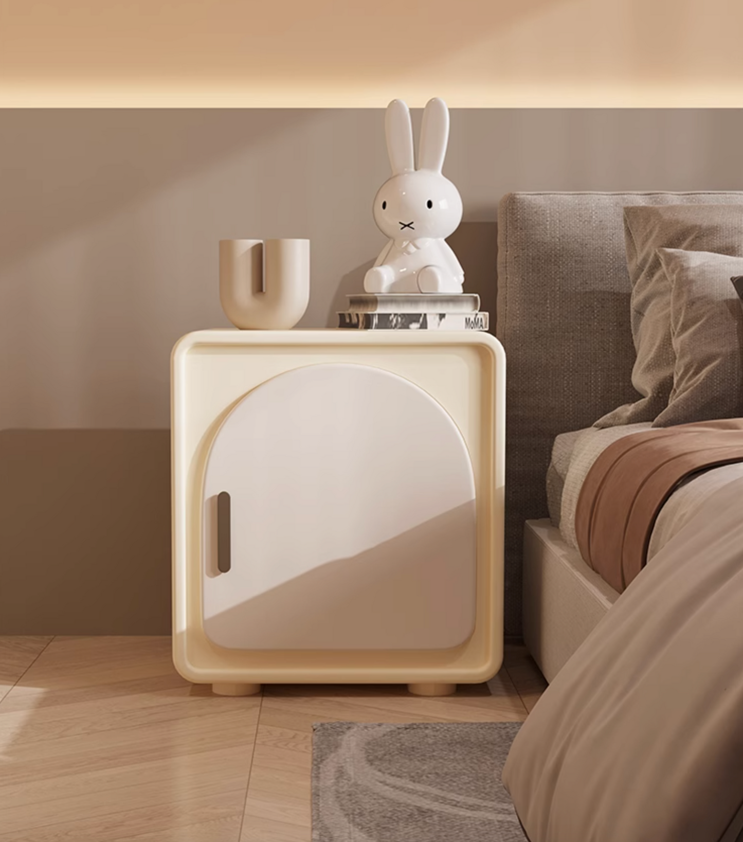 Sunset Serenade Bedside Table, White| DC Concept