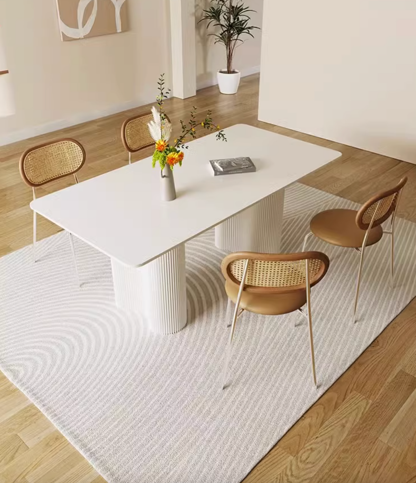 Aiden White Dining Table, Sintered Stone| DC Concept