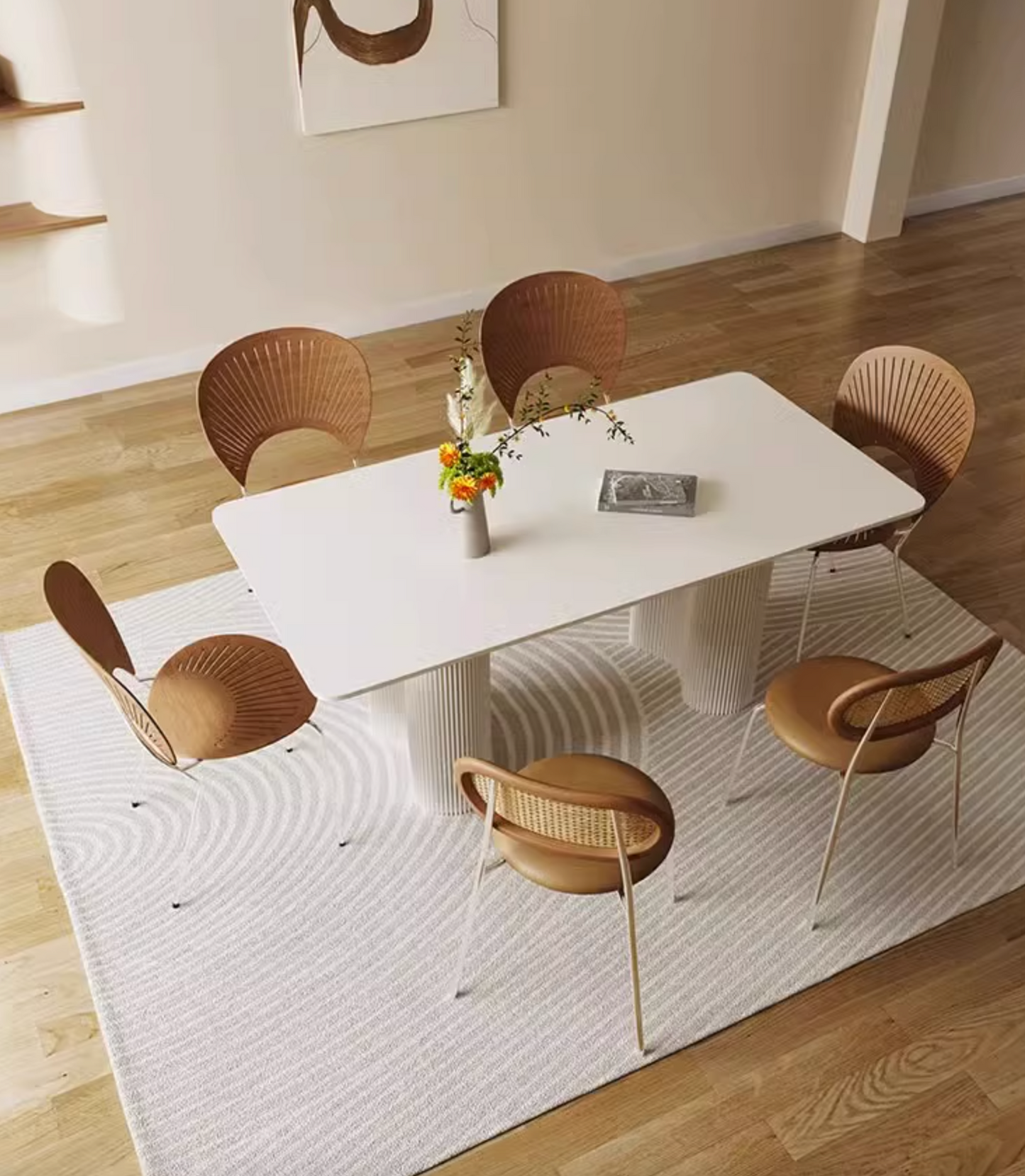 Aiden White Dining Table, Sintered Stone| DC Concept