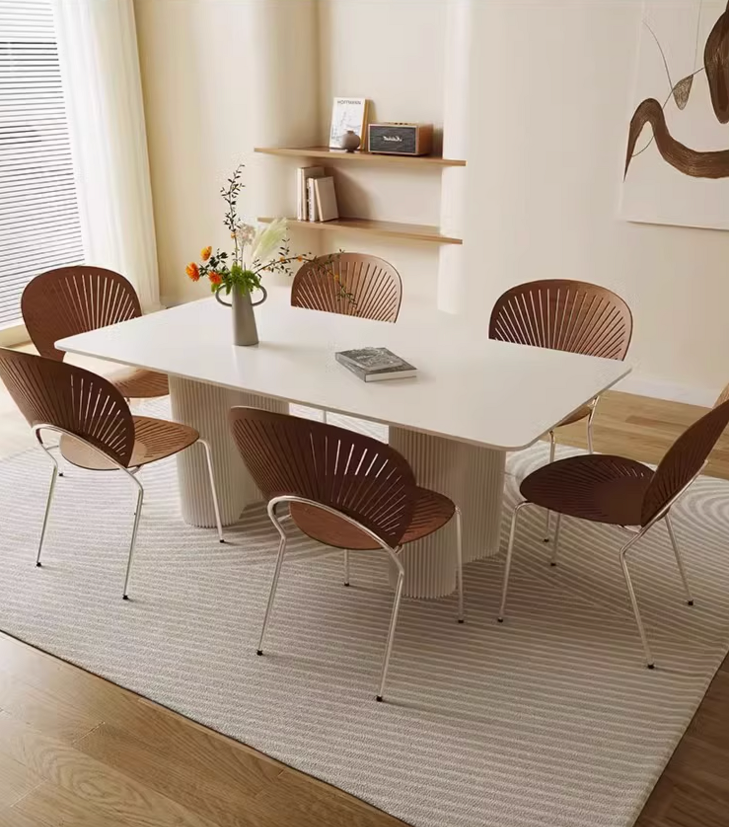 Aiden White Dining Table, Sintered Stone| DC Concept