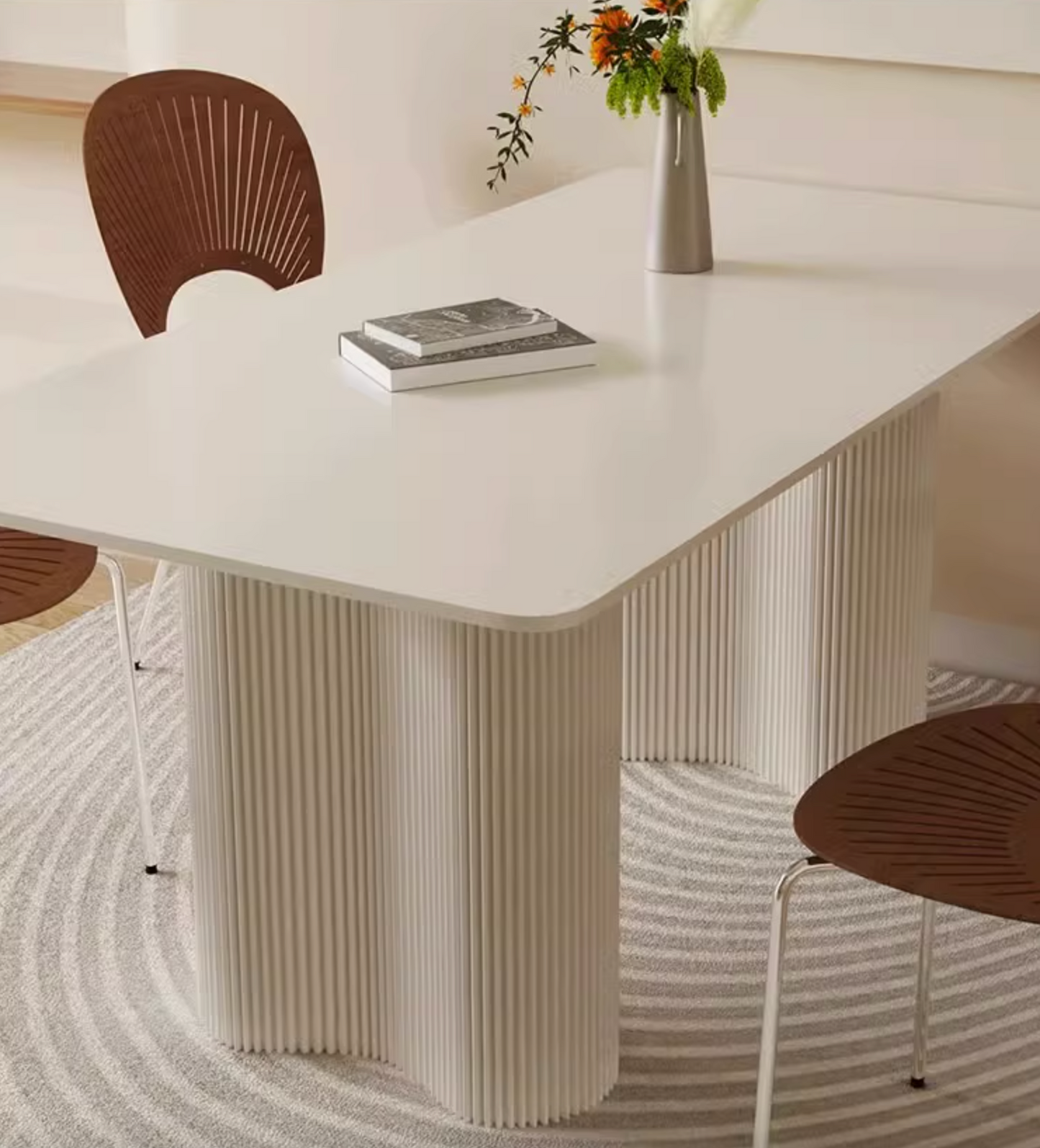 Aiden White Dining Table, Sintered Stone| DC Concept