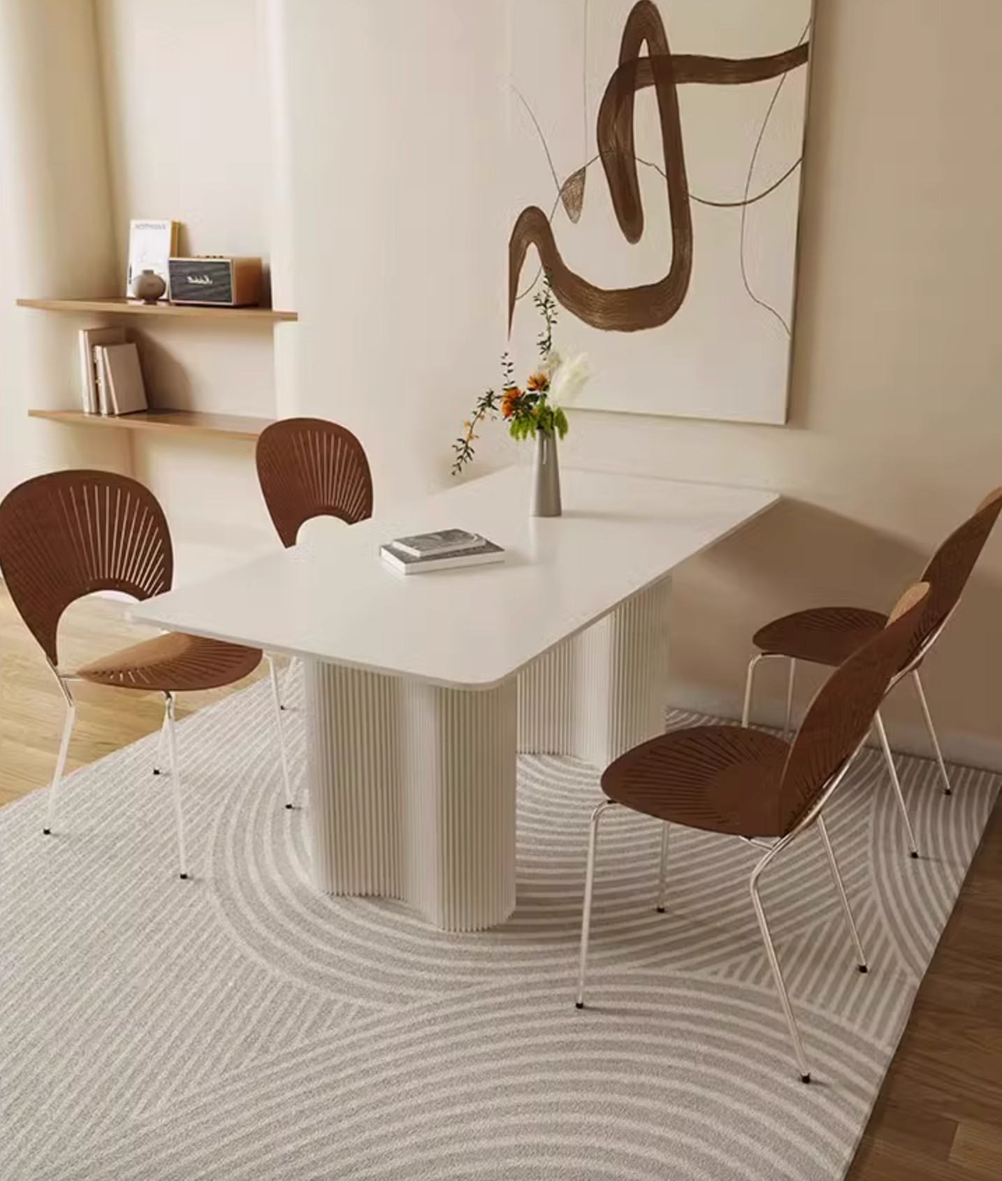 Aiden White Dining Table, Sintered Stone| DC Concept