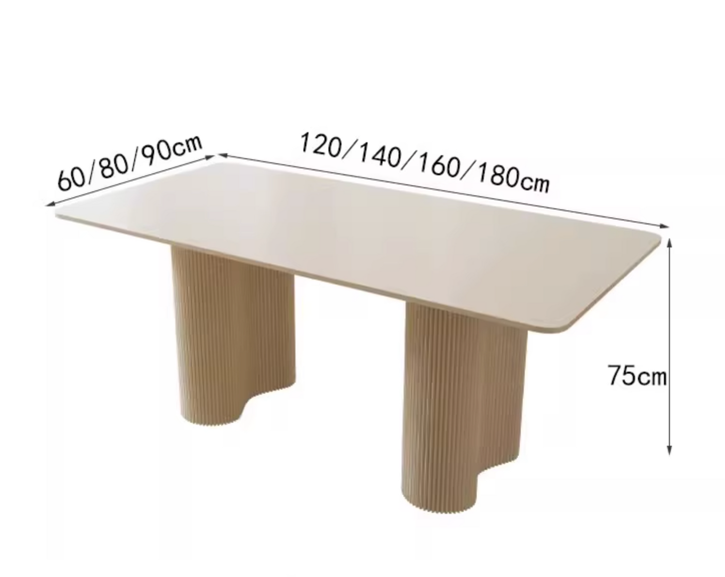 Aiden White Dining Table, Sintered Stone| DC Concept