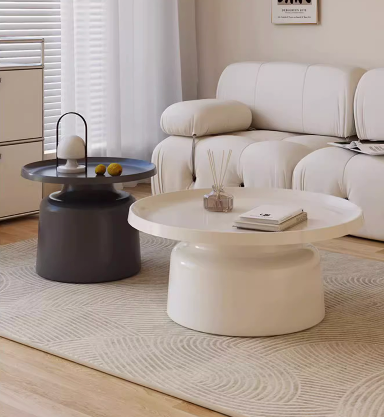 Lucas Coffee Table Set, White & Black| DC Concept