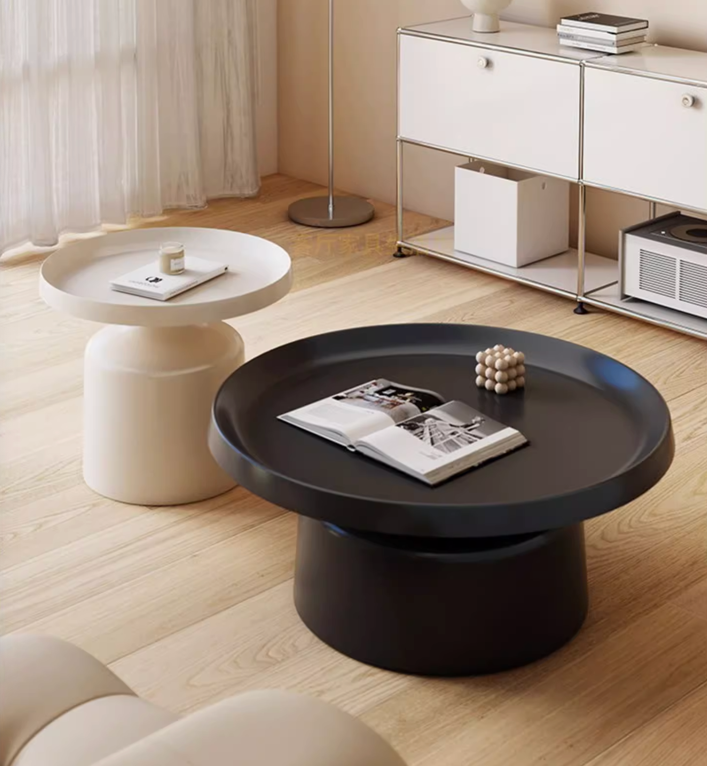 Lucas Coffee Table Set, White & Black| DC Concept