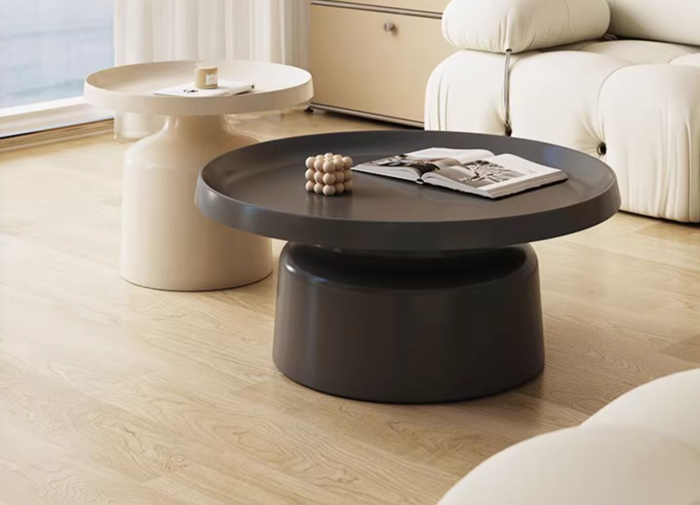 Lucas Coffee Table Set, White & Black| DC Concept