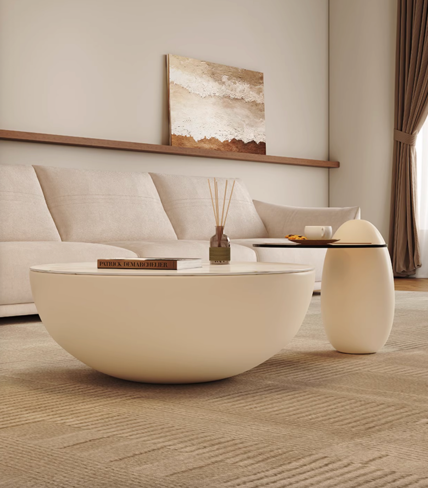 Oliver Marble Coffee Table, White| DC Concept