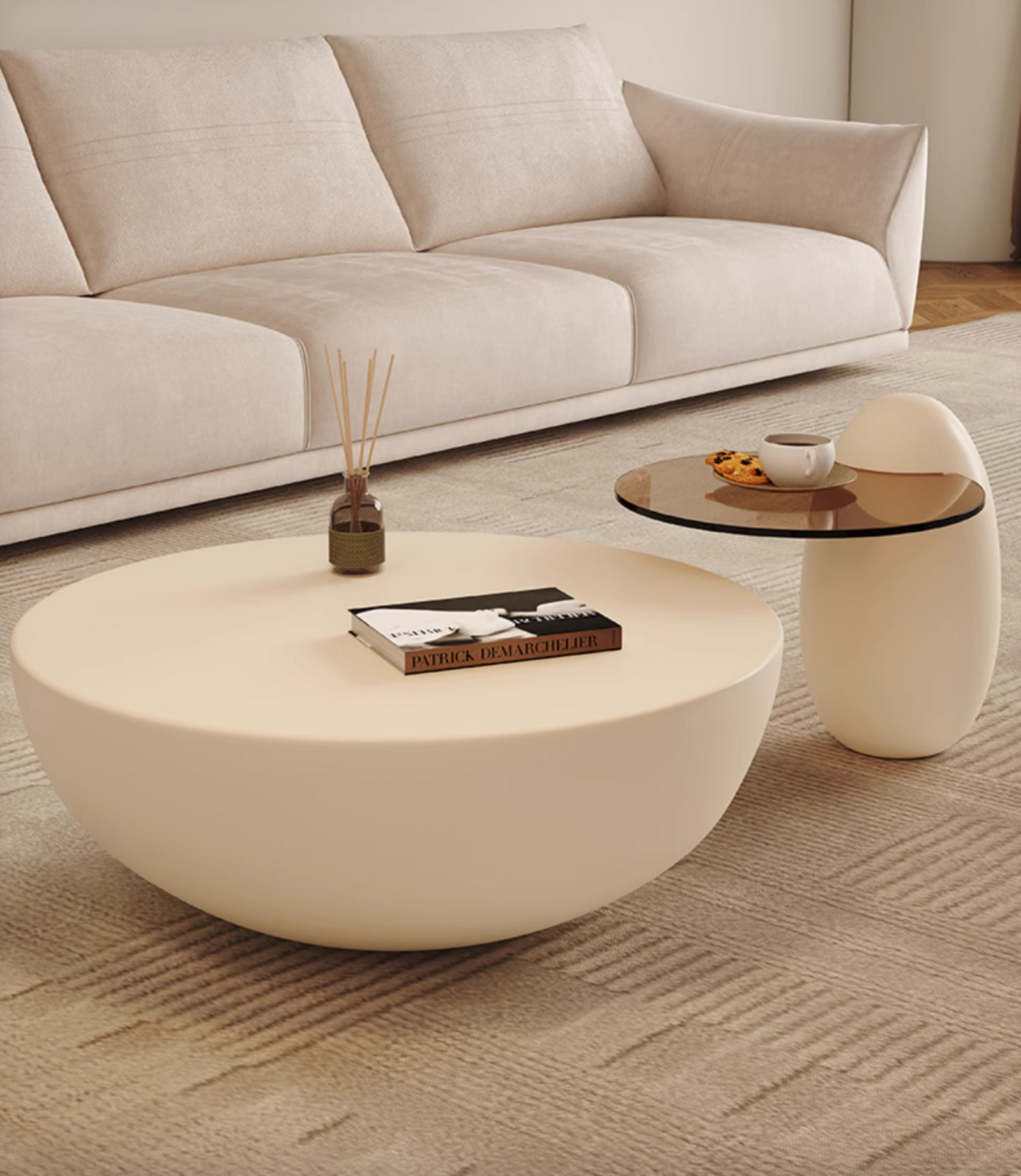 Oliver Marble Coffee Table, White| DC Concept
