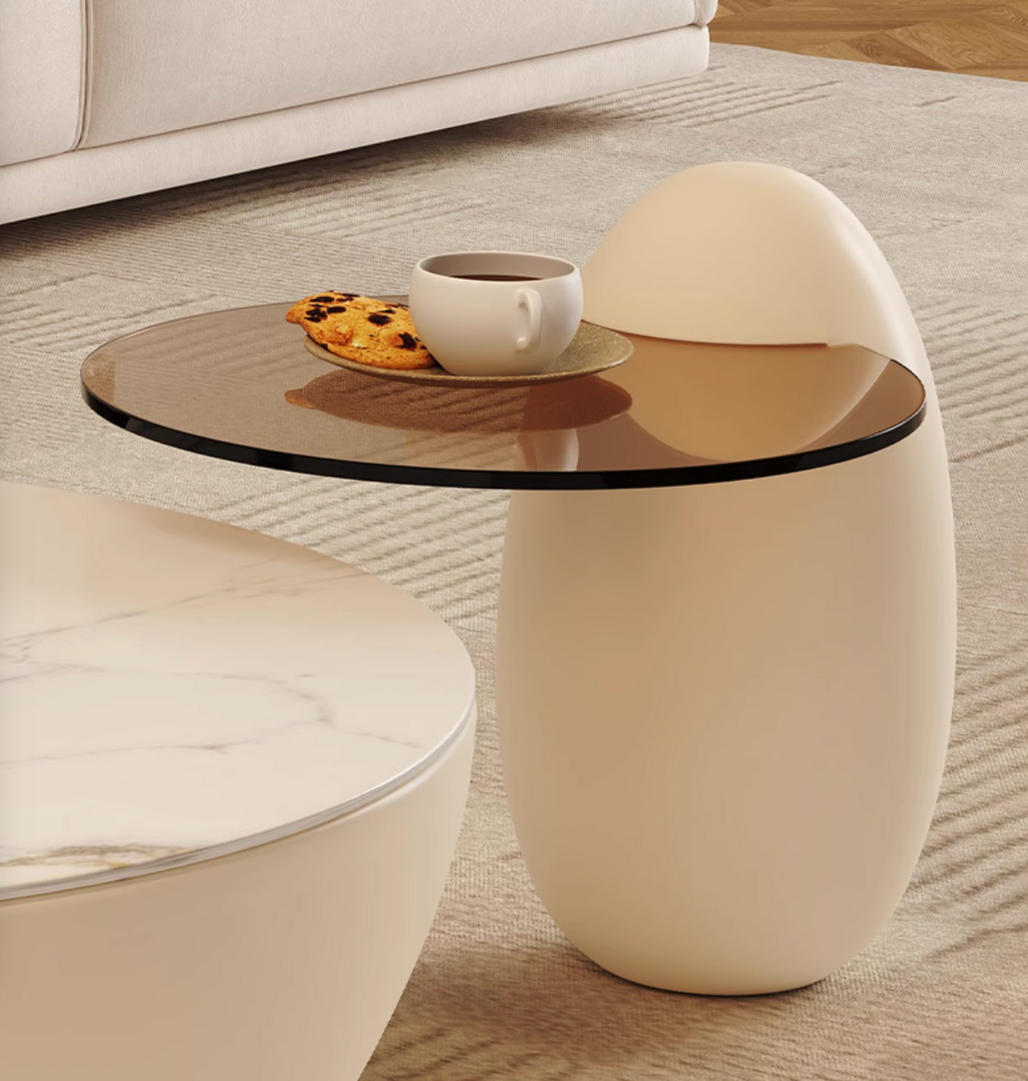 Oliver Marble Coffee Table, White| DC Concept