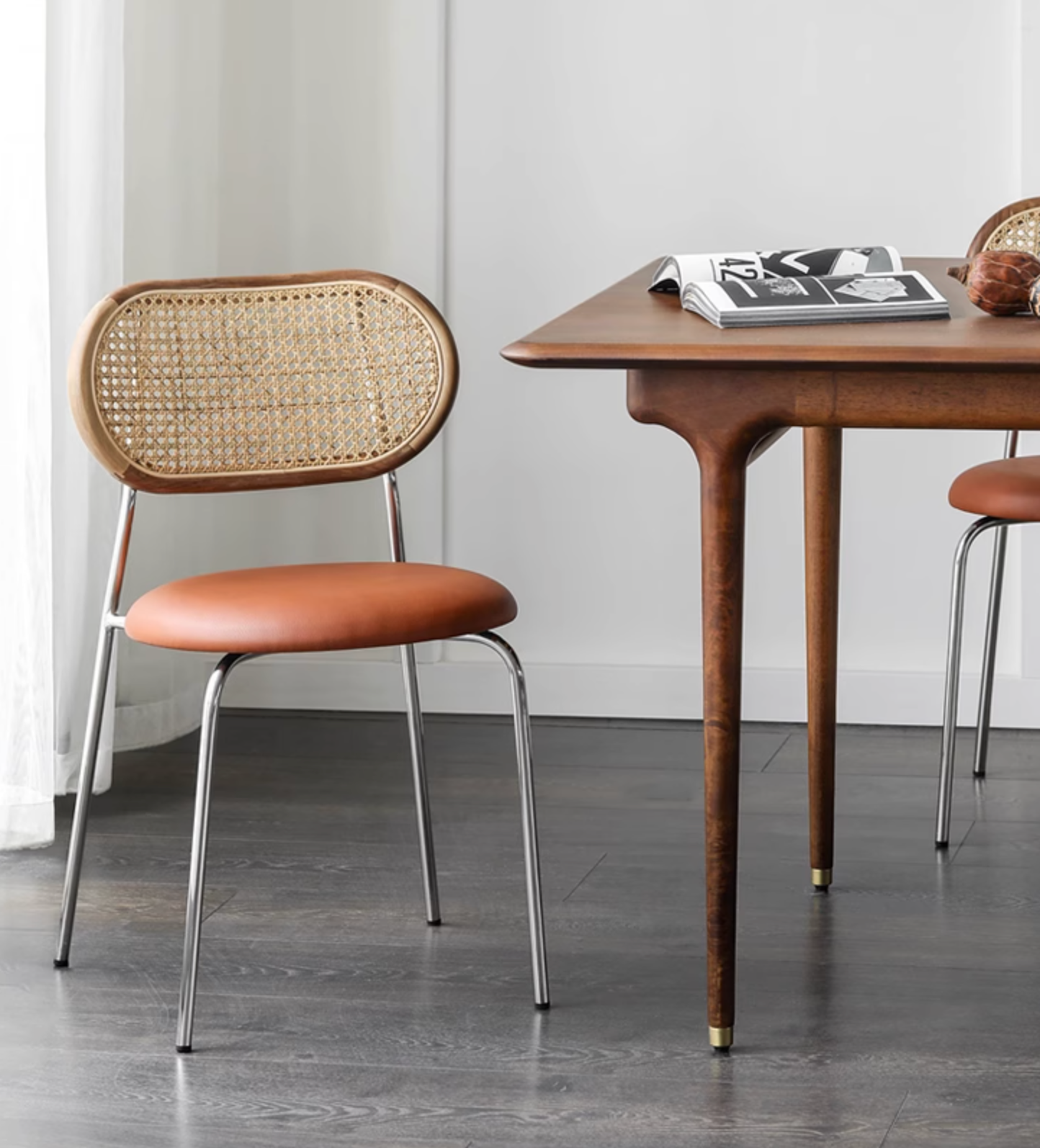 Luna Rattan Dining Chair, Oak| DC Concept