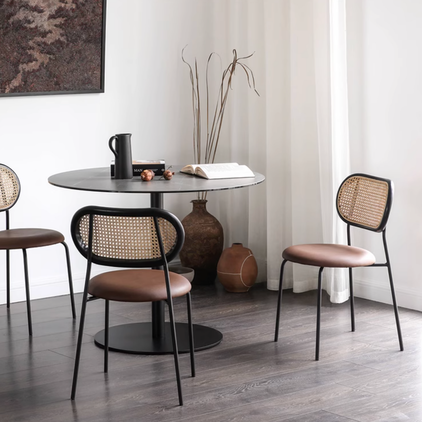 Luna Rattan Dining Chair, Oak| DC Concept