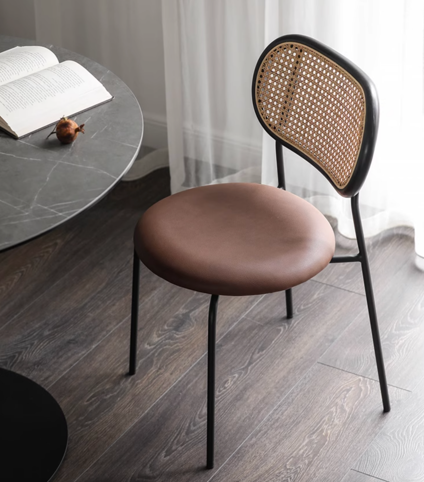 Luna Rattan Dining Chair, Oak| DC Concept
