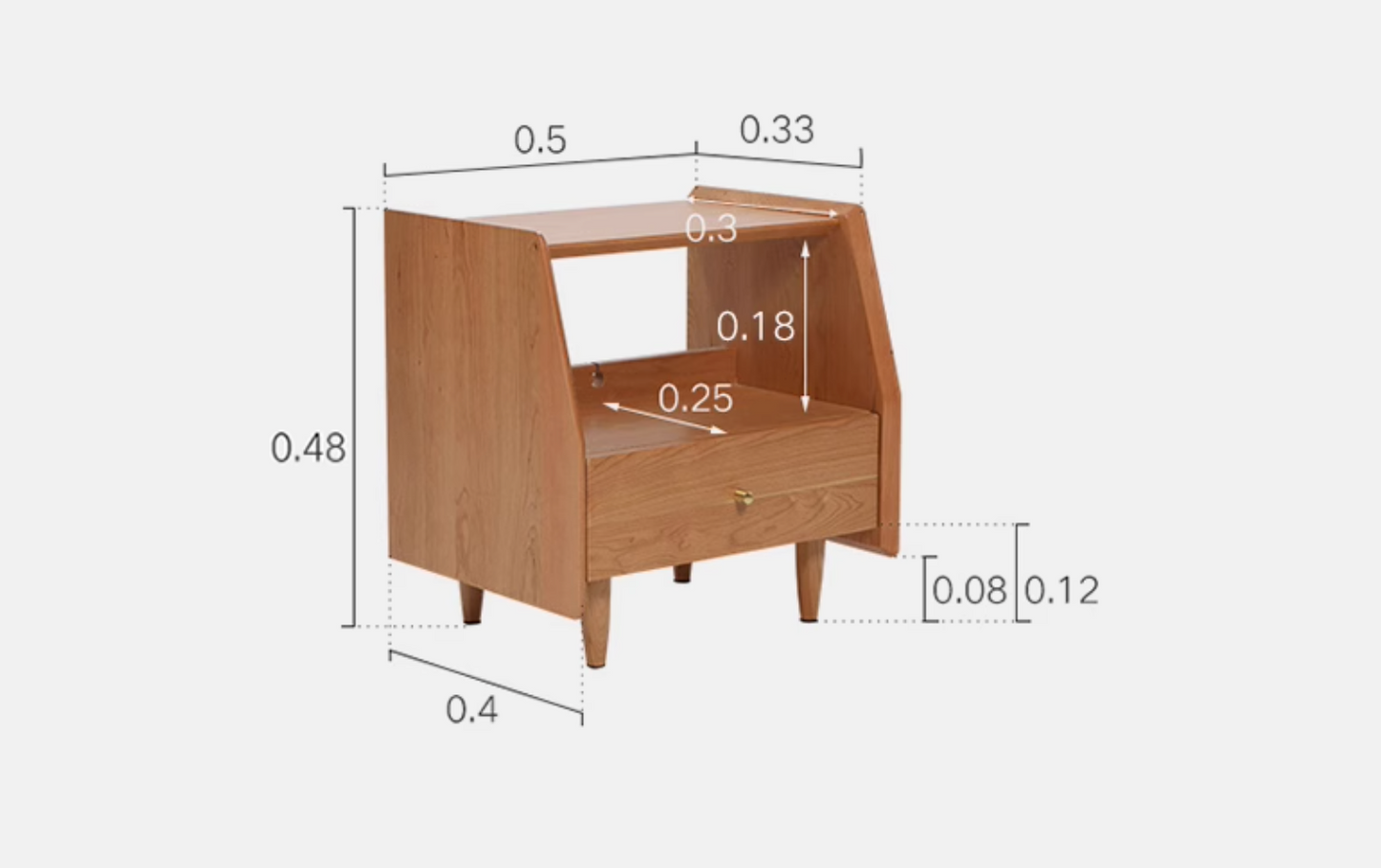 Devin Bedside Table, Solid Wood| DC Concept