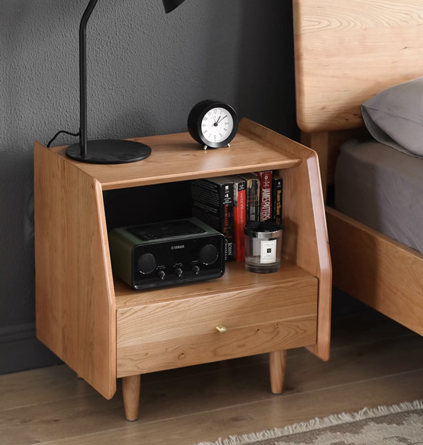 Devin Bedside Table, Solid Wood| DC Concept