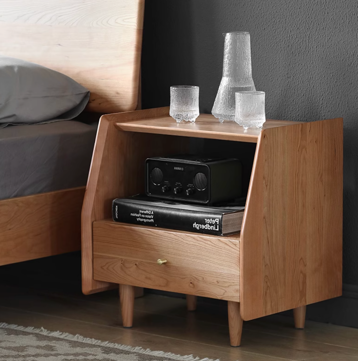 Devin Bedside Table, Solid Wood| DC Concept