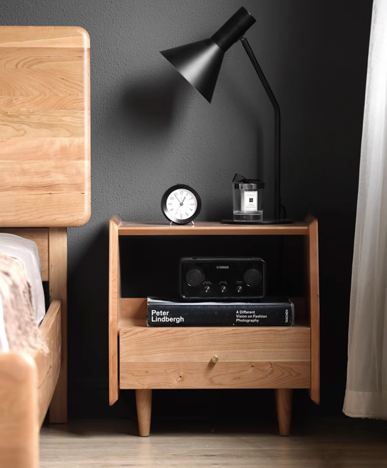Devin Bedside Table, Solid Wood| DC Concept