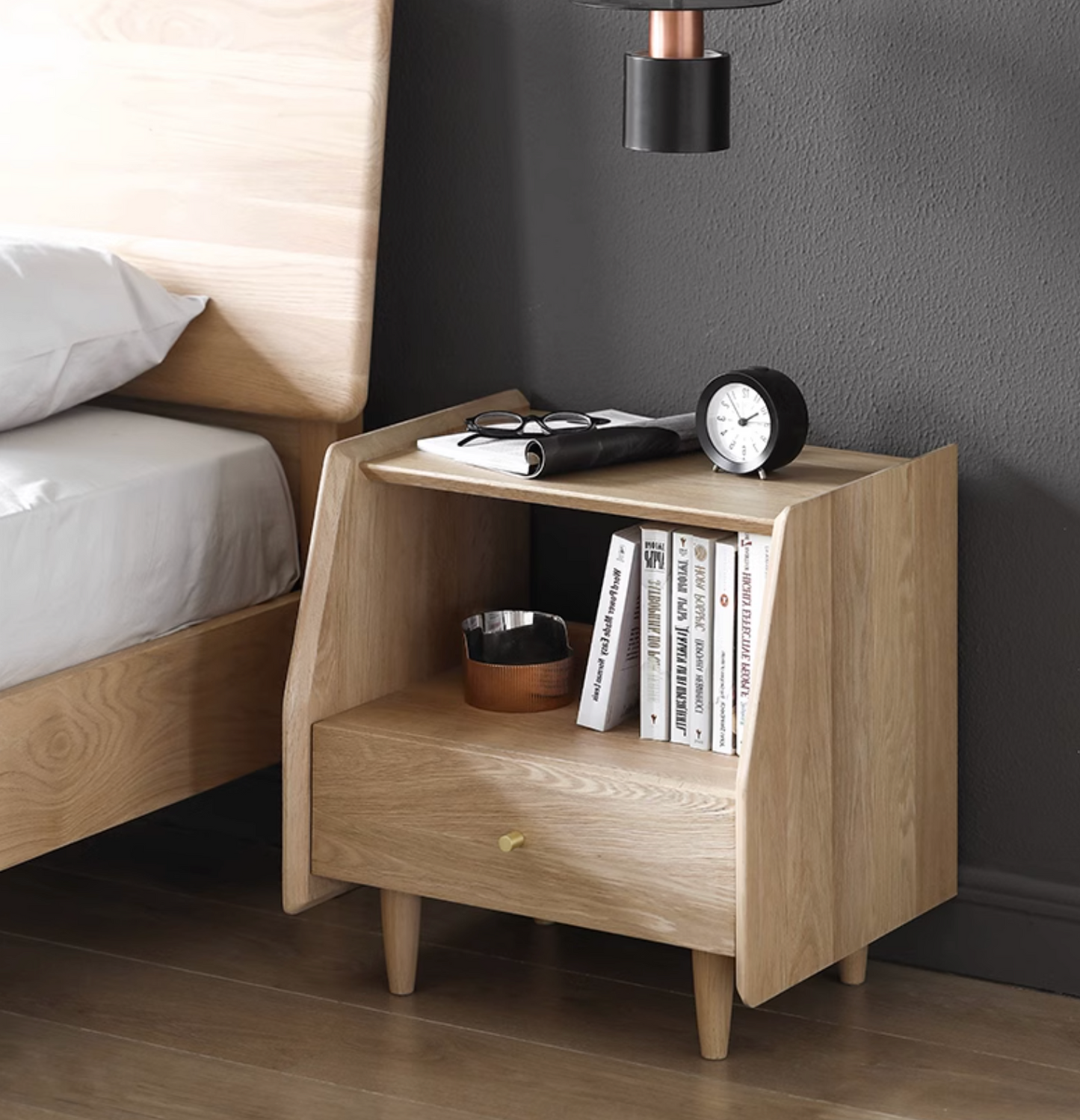 Devin Bedside Table, Solid Wood| DC Concept