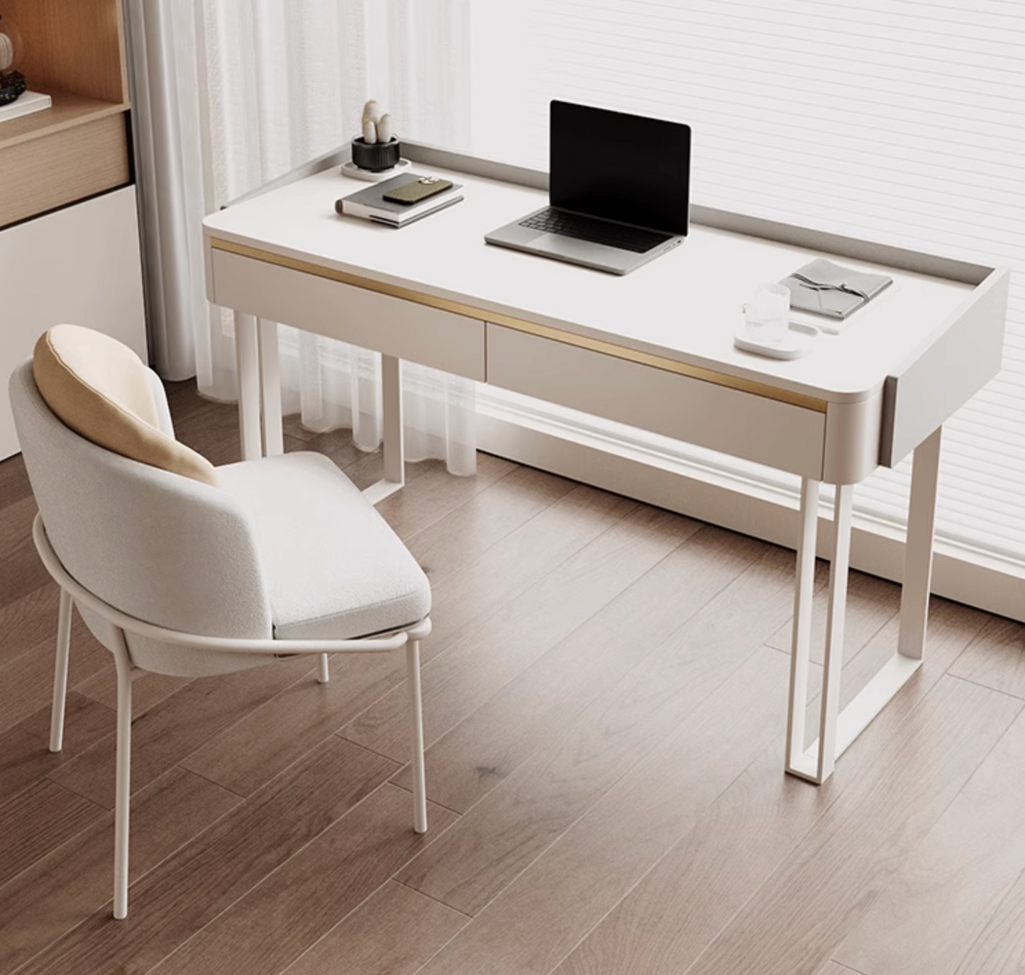 Otto Office Desk - White Sintered Stone| DC Concept