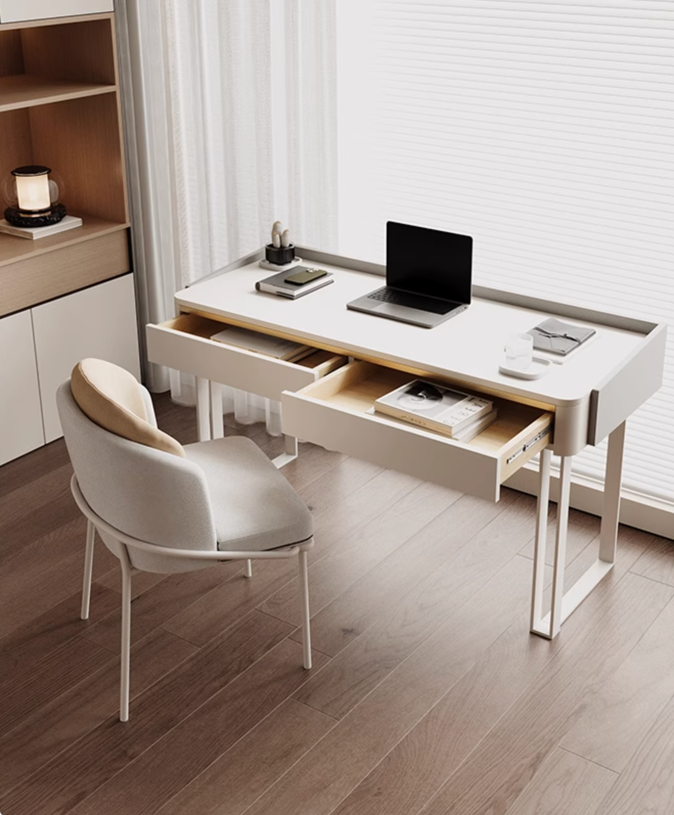 Otto Office Desk - White Sintered Stone| DC Concept