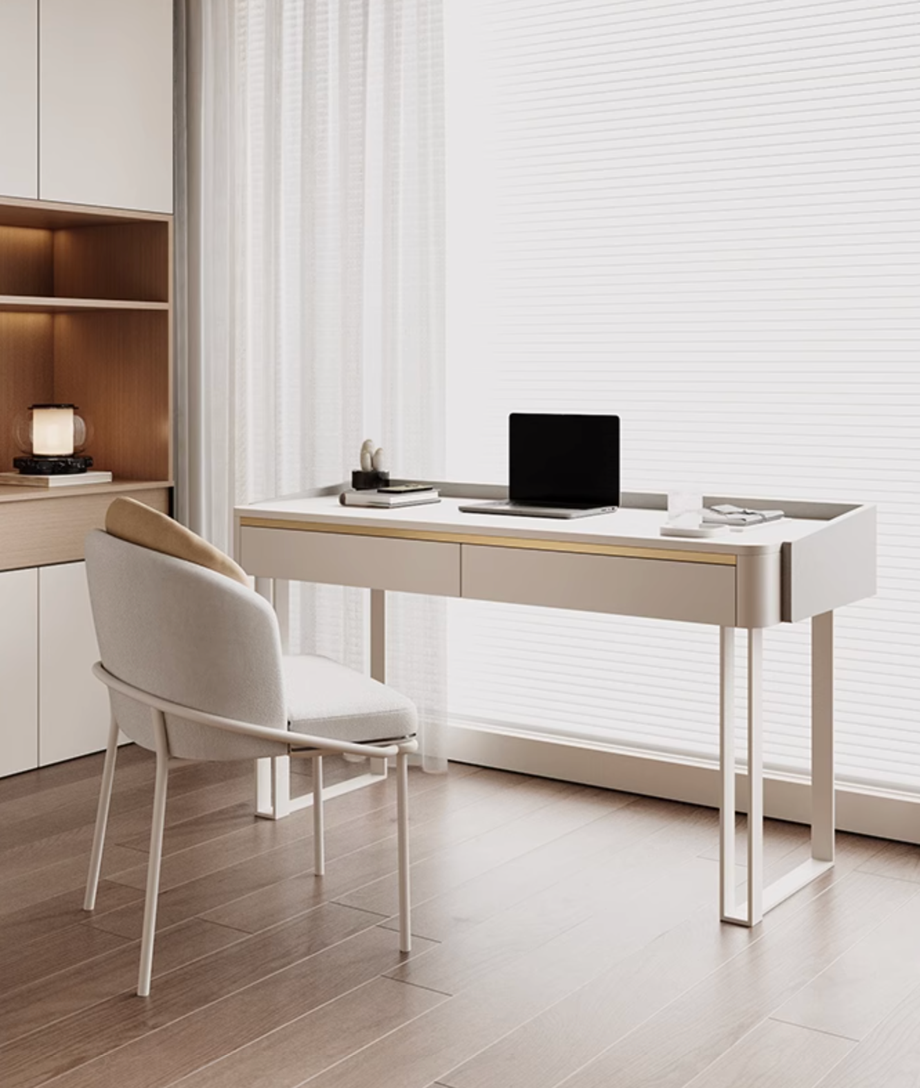 Otto Office Desk - White Sintered Stone| DC Concept