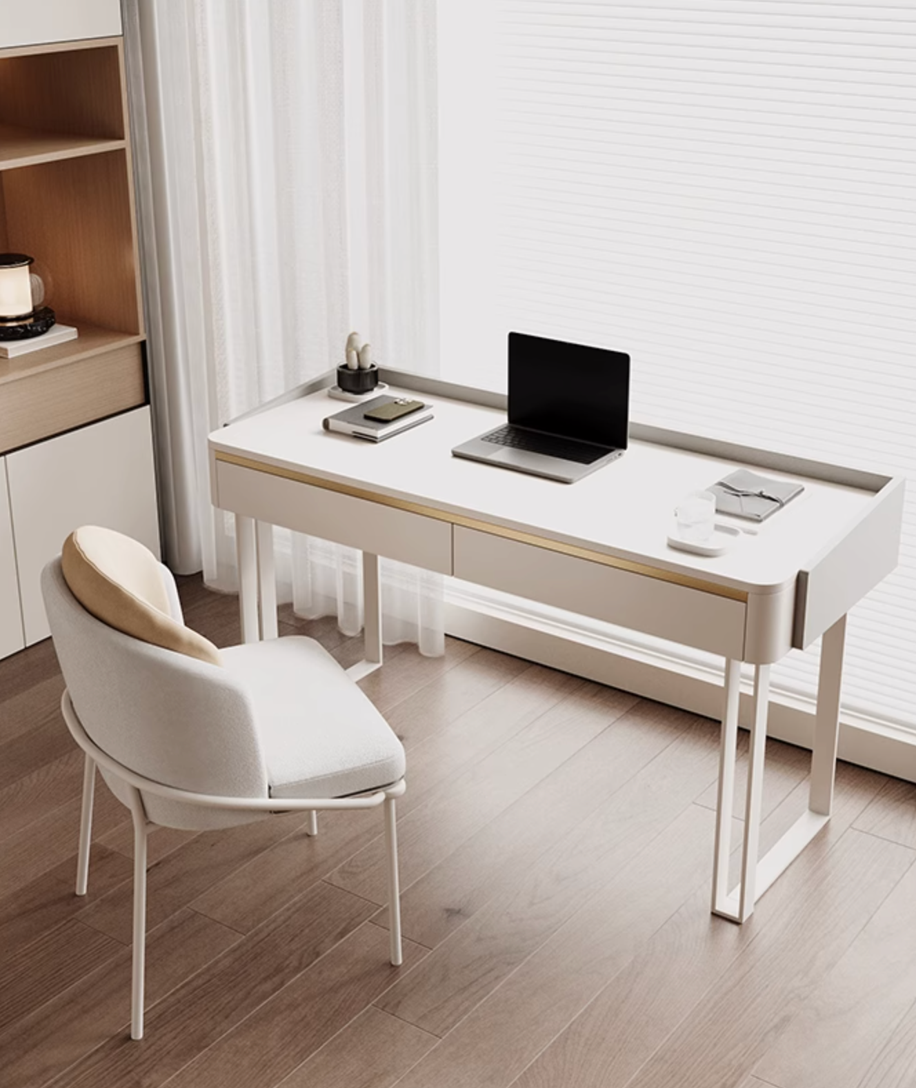 Otto Office Desk - White Sintered Stone| DC Concept