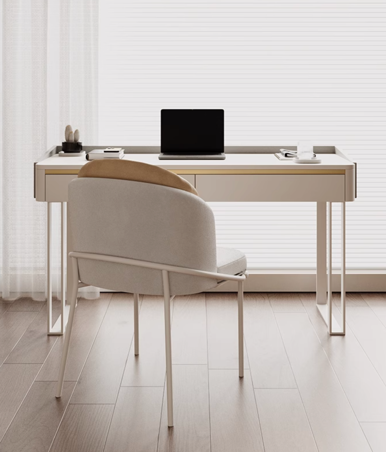 Otto Office Desk - White Sintered Stone| DC Concept
