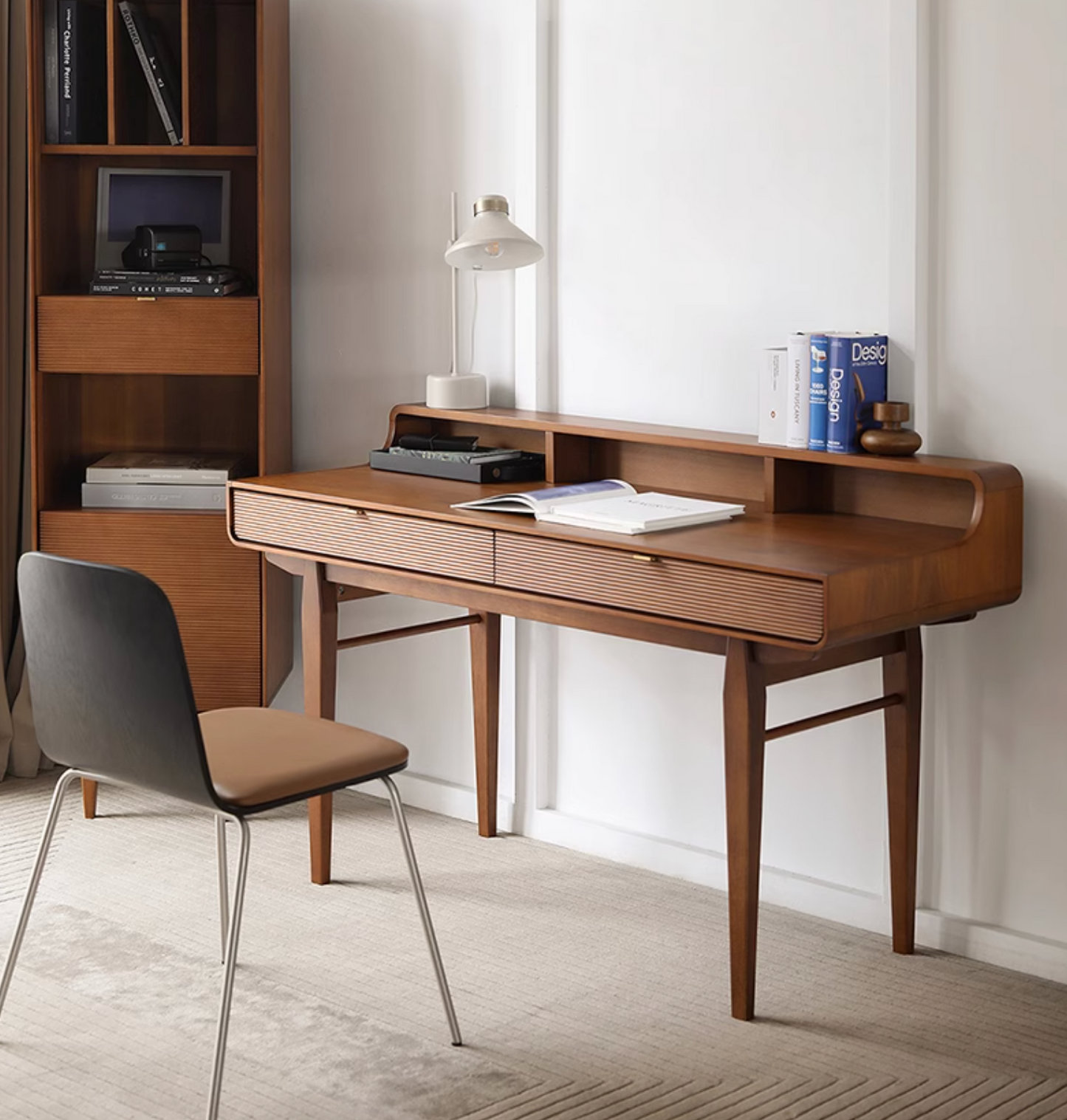Moran Carved Office Desk, Solid Wood| DC Concept