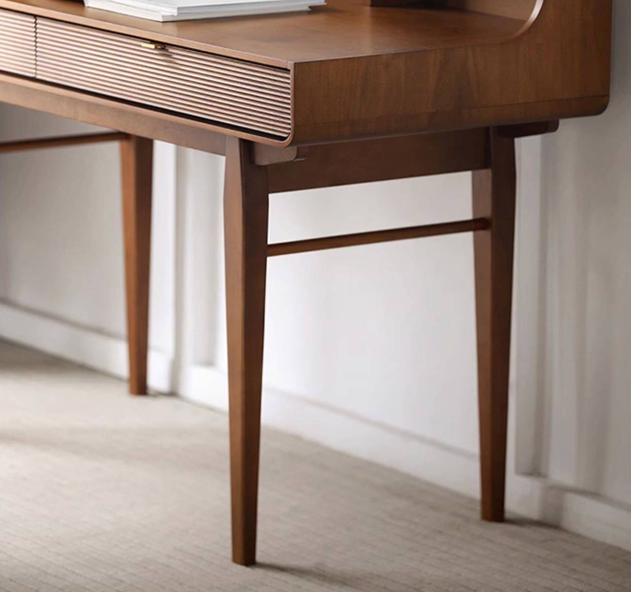 Moran Carved Office Desk, Solid Wood| DC Concept
