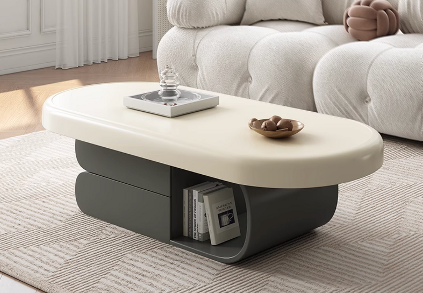 Freda Coffee Table, Milky White| DC Concept