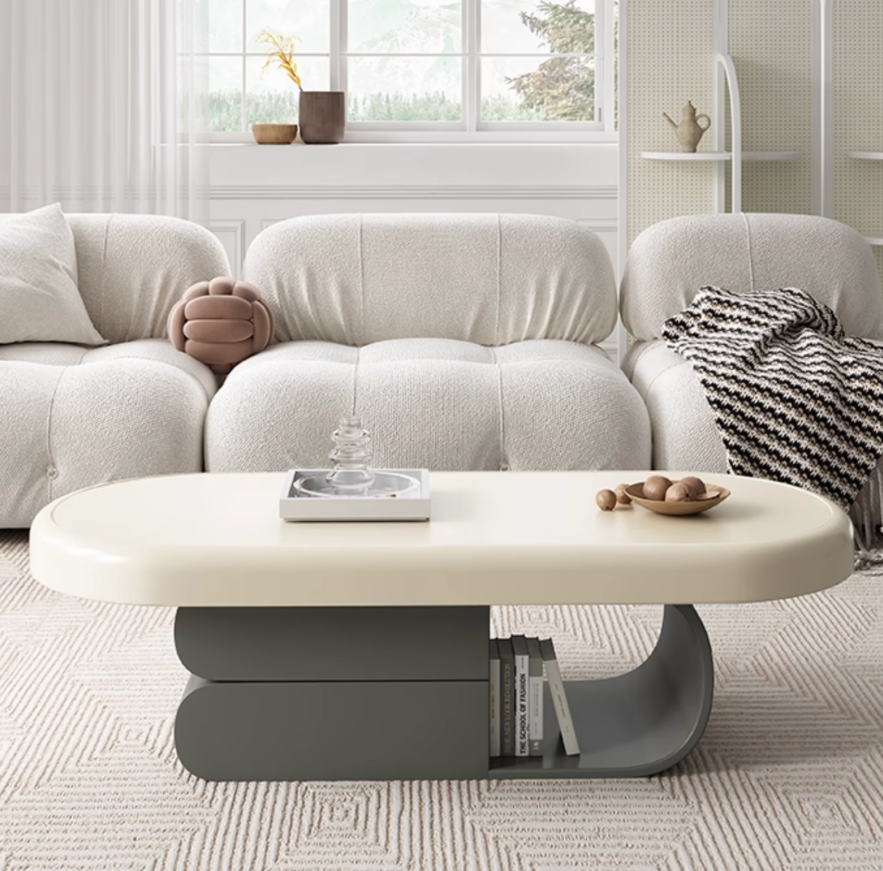 Freda Coffee Table, Milky White| DC Concept